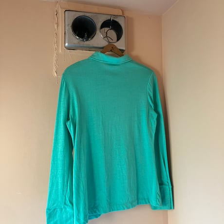 70s Vintage Shirt / Turquoise Green