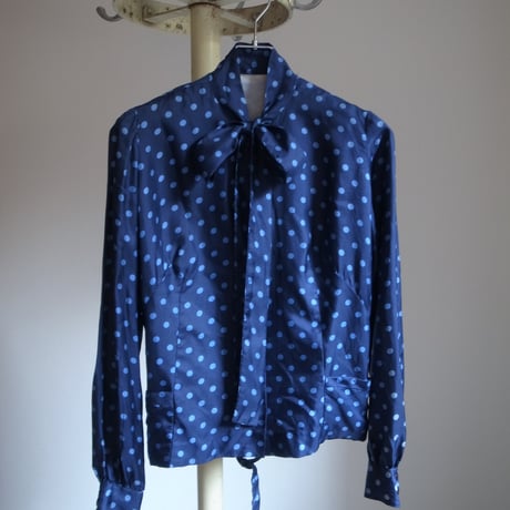 Vintage dot blouse / blue