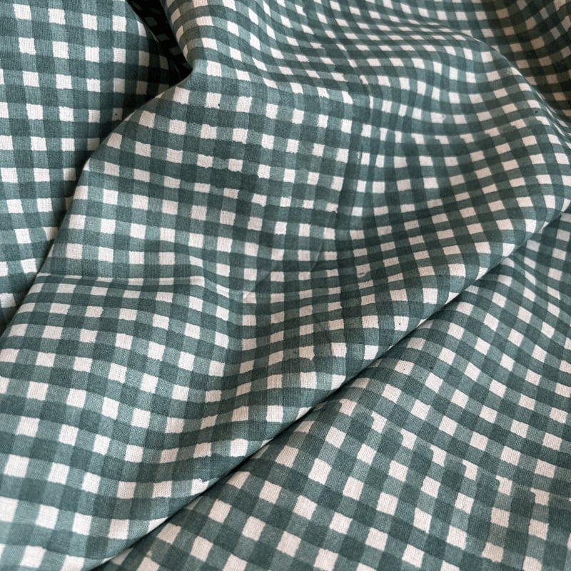 ハンドブロックプリント ホワイト チェック柄 | fond of fabrics