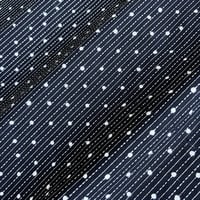 【残り1.5m】ハンドブロックプリント　カンタスティッチ入り　ブラック　ホワイト　ドット柄