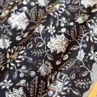 【残り4m】ハンドブロックプリント　ブラック　グレー　ホワイト　レッド　ジャホタプリント
