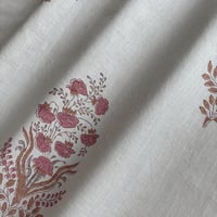 【残り2m】ハンドブロックプリント　ホワイト　ピンク　グレージュ