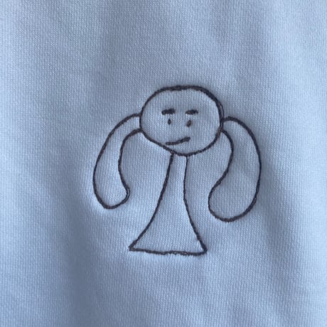 切り替えてゆるい刺繍いれたスウェット　ツインテール