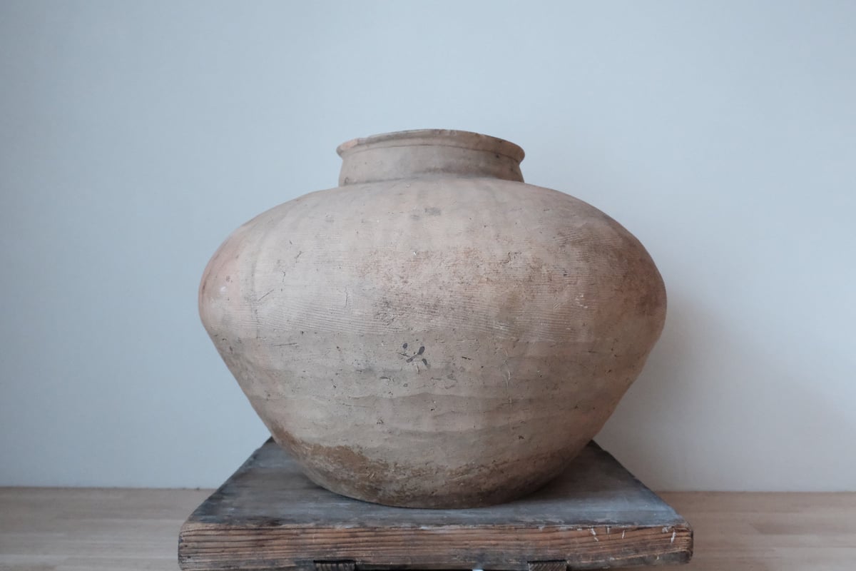 古代　紀元前　ハンネラ　水指　幅約21㎝ 東さ7-0420③ 茶道具商（有）越中屋 ハンネラ平水指 南蛮製