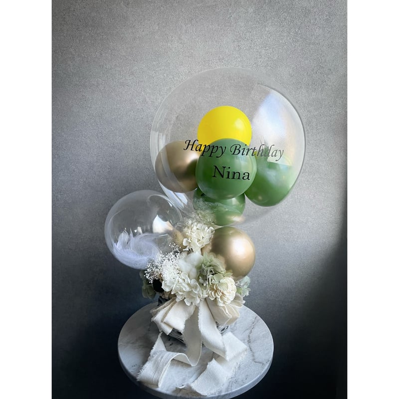 フラワーバルーンinバルーンアレンジメントGreen | ERIE BALLOON