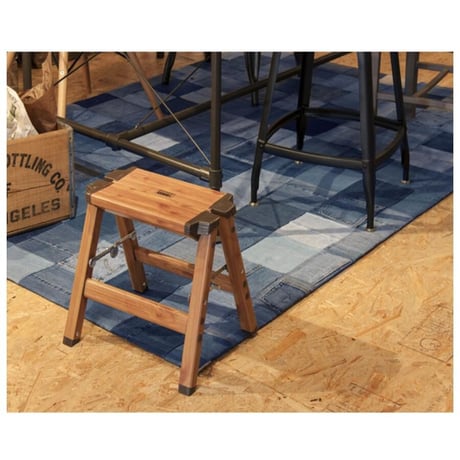 ☆踏み台 脚立ステップスツール 木材 2段 スモール ベッドサイド