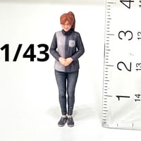 1/43 コンビニ店員L フィギュア　リアルフィギュア　ミニチュアイメージ　ローソン風　完成品　３Dフィギュア　ミニカー　ジオラマ