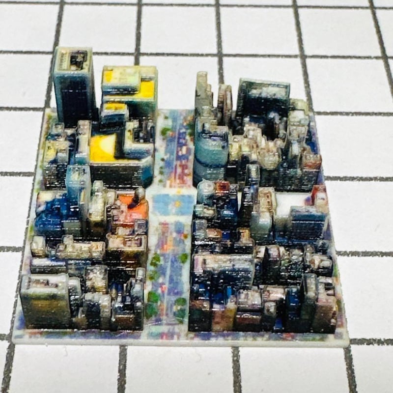 ミニチュア 銀座 3cm ジオラマ 3D地図 フィギュアに 1/64より小