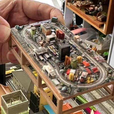 ミニチュア★鉄道模型★ゲージより小★フィギュアに★ミニジオラマ　ミニミニ鉄道模型★ジオラマ
