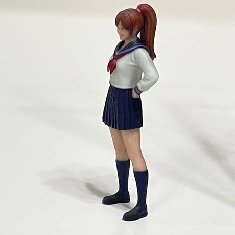 1/64 フィギュア　ポニーテール　セーラー服　ミニカーに　トミカに　ジオラマ