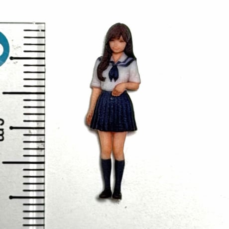 1/64 フィギュア　女子高生　セーラー服　トミカ　ミニカー　ジオラマに　3D　ミニチュア　リアルフィギュア　完成品