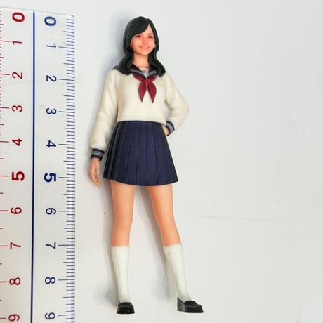 1/18 女子高生　フィギュア セーラー服　完成品　ミニカーに　リアルフィギュア　塗装済み完成品　ミニチュアイメージ