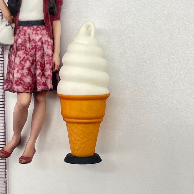 1/24 ソフトクリーム看板 ミニチュア フィギュアに 1/64より大