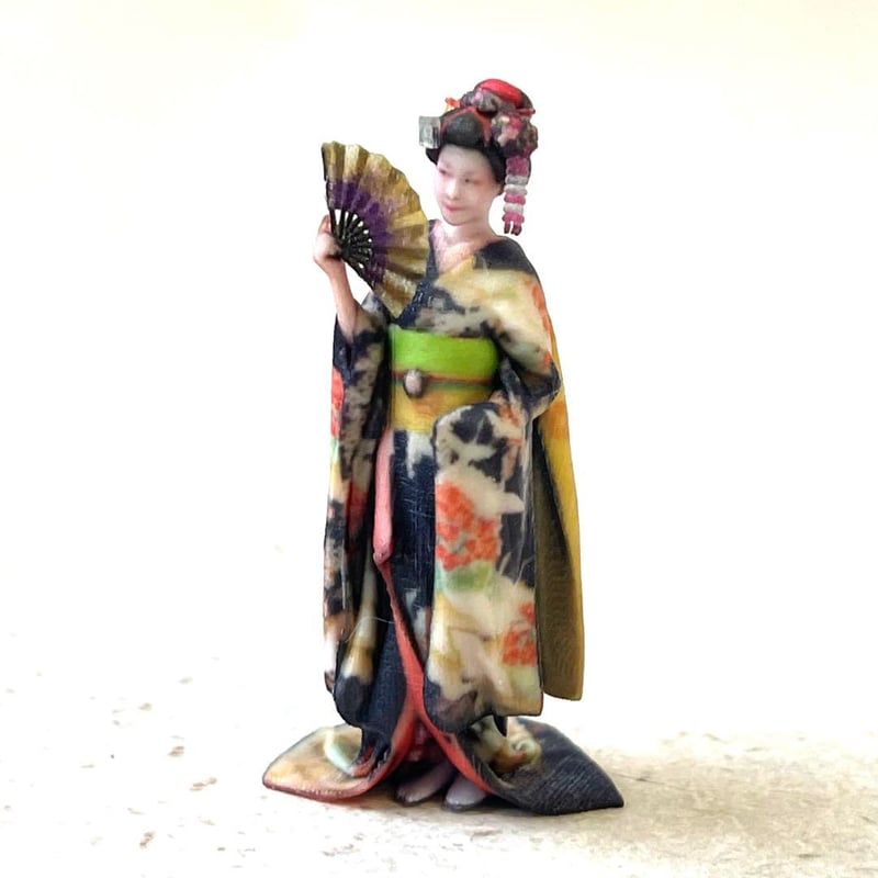 完成品 1/43 舞妓さん フィギュア ミニカーに リアルフィギュア
