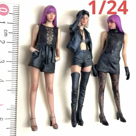 完成品　1/24 R3 R1 R4 フィギュア3体　ミニカーに　リアルフィギュア　３Dフィギュア