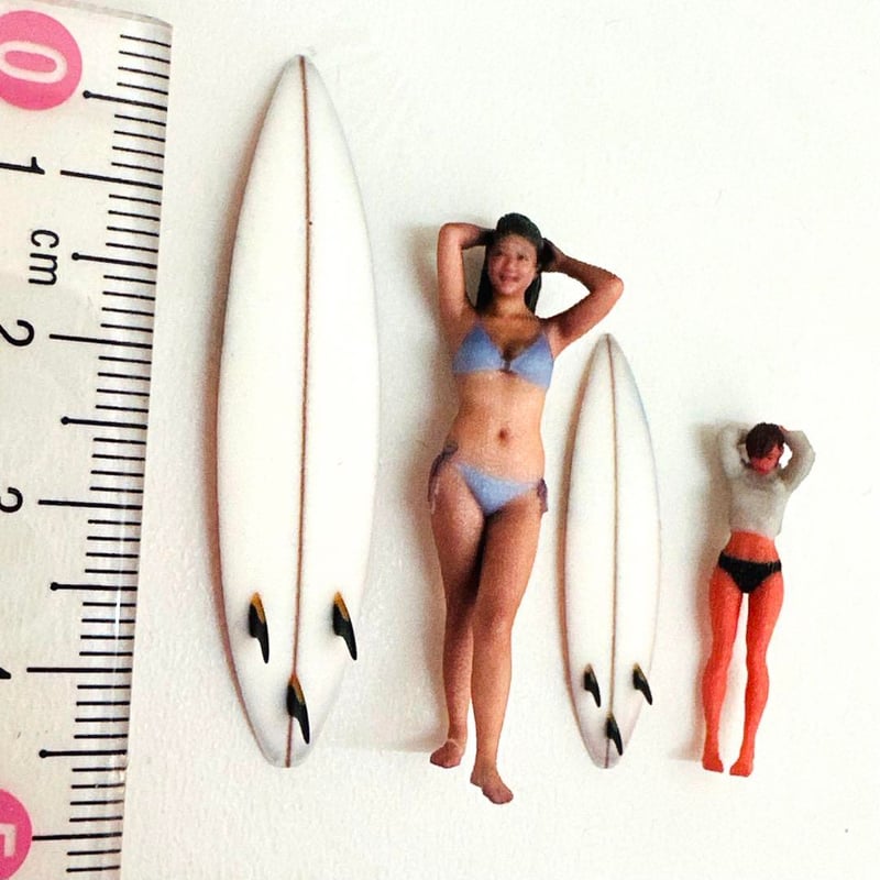 1/43 1/64 サーフボード2枚 ミニチュア フィギュアに ミニカーに