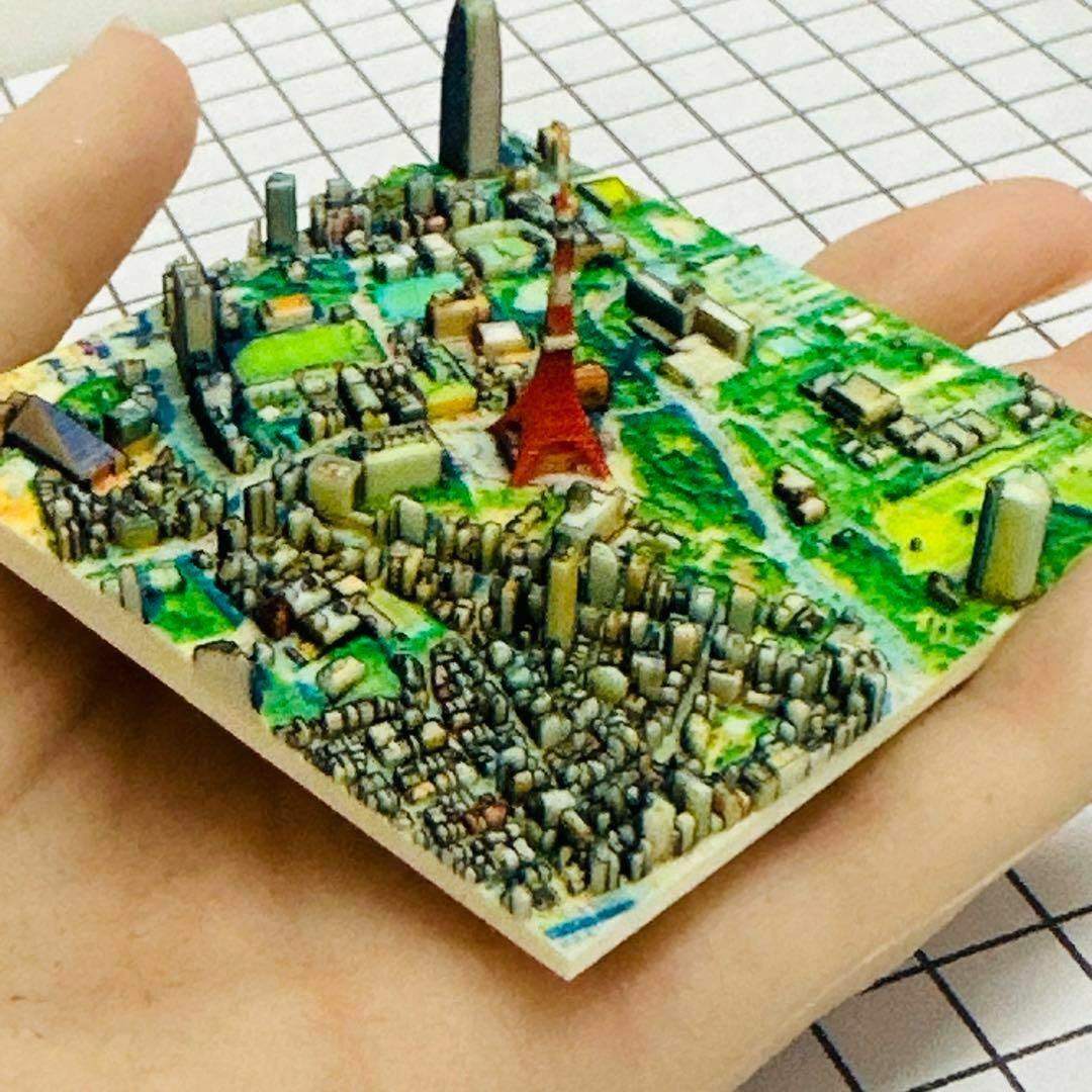 ミニチュア 東京タワー周辺 港区 3D地図 ジオラマ フィギュア 1/64より