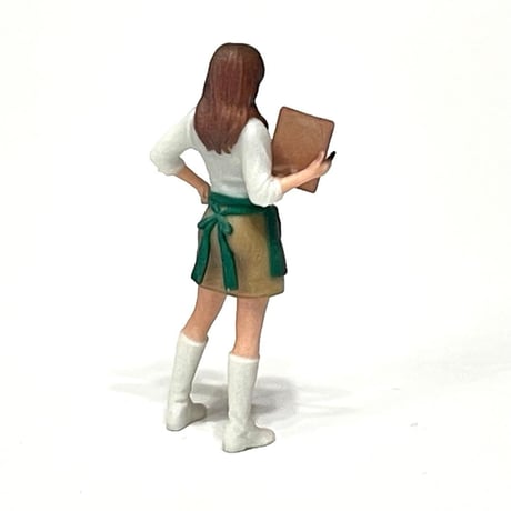 1/64 カフェ店員S フィギュア　ミニカー　ジオラマ　トミカに　ミニチュア リアルフィギュア　完成品　スタバ風　スターバックス風　ミニチュアイメージ