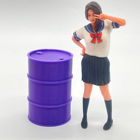 1/18 ドラム缶　紫　ミニチュア　フィギュアに　ミニカーに　1/64より大