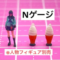 Nゲージ　ソフトクリーム看板2個　フィギュアに　鉄道模型　ジオラマ　レイアウト　ミニチュアイメージ　住宅模型