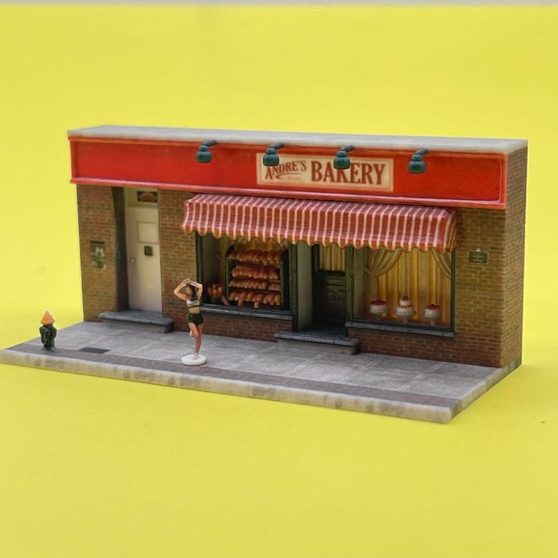 Nゲージ　パン屋　ミニチュア　建物　ジオラマ　フィギュアに　1/64より大 Nゲージ パン屋 ミニチュア 建物 ジオラマ フィギュアに