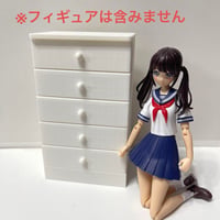 ミニチュア　タンス　白　家具　ドールハウスに　完成品　箪笥　チェスト