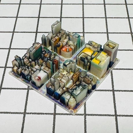 ミニチュア　銀座 3cm ジオラマ　３D地図　フィギュアに　1/64より小　ドールハウスに