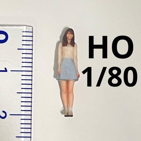 HOゲージ　1/80 可愛いお姉さん　フィギュア　1/64より小　ジオラマ　3D