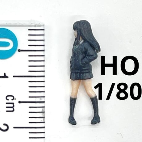 HOゲージ　女子高生　フィギュア　ジオラマ　鉄道模型　1/64より小