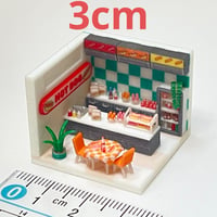 3cm ミニチュア　ホットドッグ屋　ジオラマ　住宅模型　ドールハウス　完成品