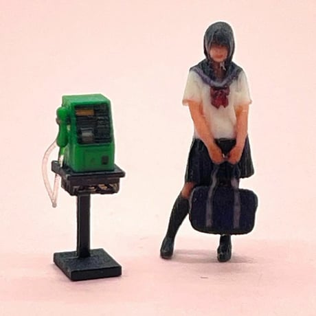 HOゲージ　1/80 電話　公衆電話　ミニチュア　フィギュアに　1/64より小