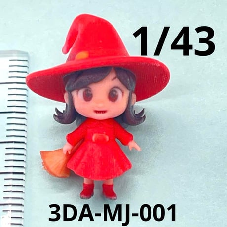 1/43 3DA-MJ-001 魔女　赤　フィギュア　美少女　ジオラマに　ミニカーに　ミニチュアイメージ