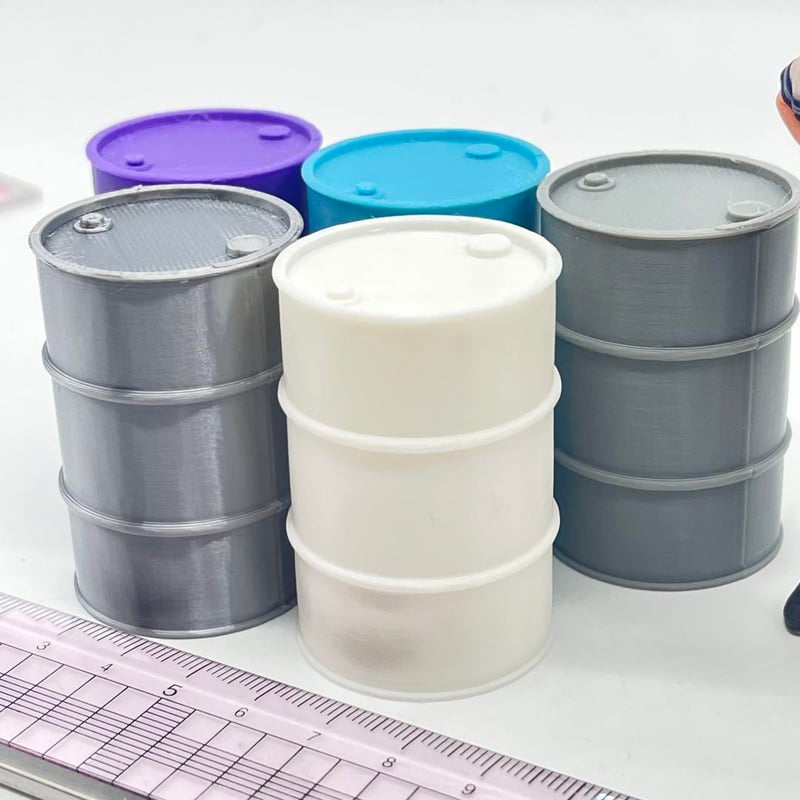 1/18 ドラム缶5個 ミニチュア フィギュアに 1/64より大 ジオラマ