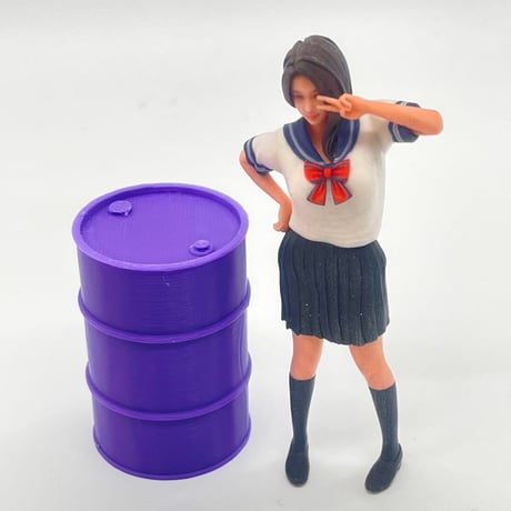 1/18 ドラム缶　紫　ミニチュア　フィギュアに　ミニカーに　1/64より大