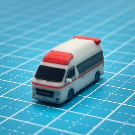 Zゲージ　1/220 救急車　ミニチュア　ミニカー　フィギュア　1/64より小 住宅模型　鉄道模型　ジオラマ　レイアウト