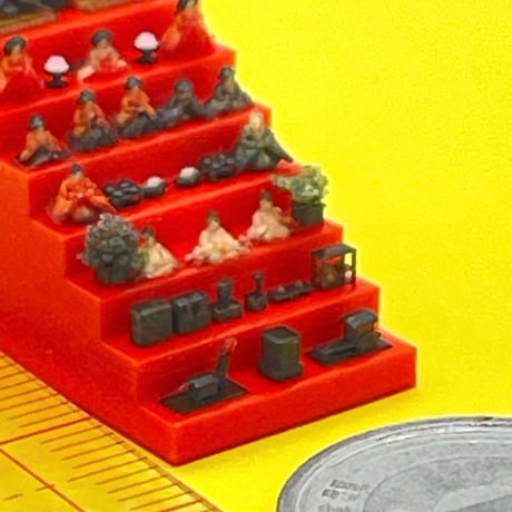 横幅1.5cm ひな人形　豆雛　道具付　フィギュア　おひなさま　雛人形　ミニチュア