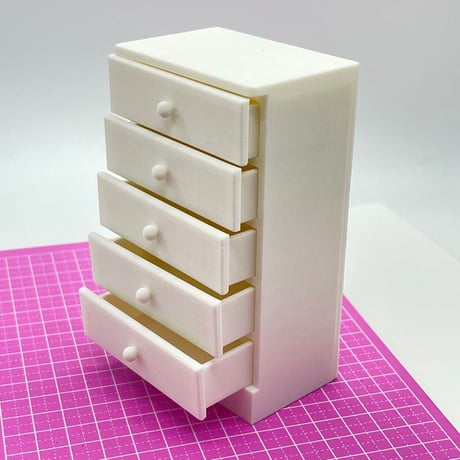 ミニチュア　タンス　白　家具　ドールハウスに　完成品　箪笥　チェスト