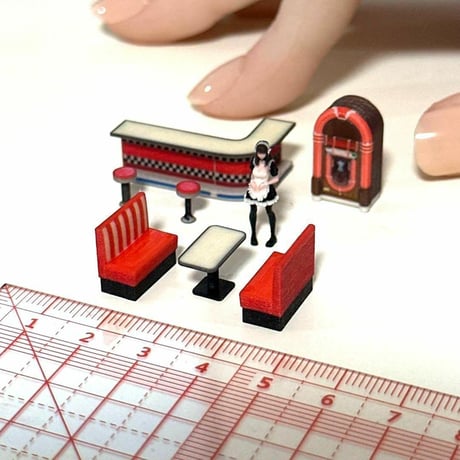 HOゲージ　1/80 ダイナー　ミニチュア　フィギュアに　鉄道模型　ジオラマ　レイアウト