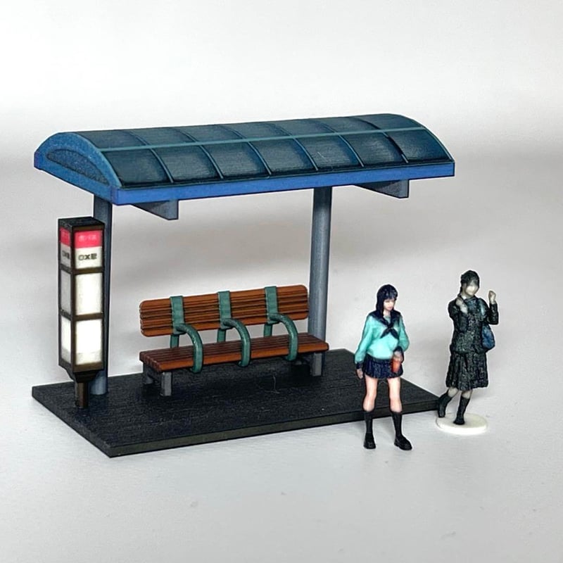HOゲージ 1/80 バス停 ミニチュア フィギュアに ジオラマ