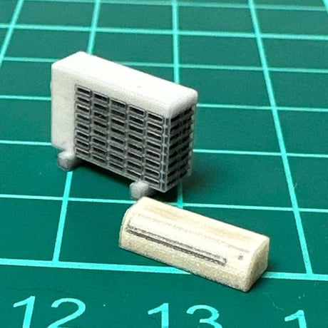 1/64 エアコン＆室外機　ミニチュア　フィギュアに　ジオラマに　ミニカーに