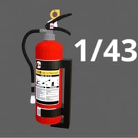 1/43  消火器　スタンド付　ミニチュア　フィギュアに　1/64より大