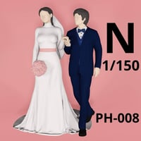 Nゲージ　PH-008 ウェディング　フィギュア　鉄道模型　ジオラマ　レイアウト　　完成品