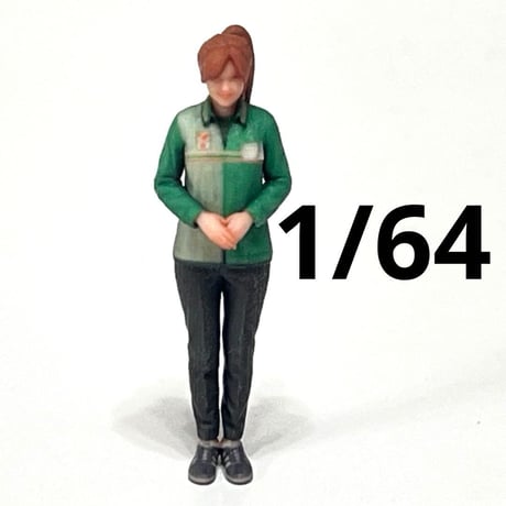 1/64 コンビニ店員S フィギュア　ミニチュア　ミニカー　ジオラマ　トミカに