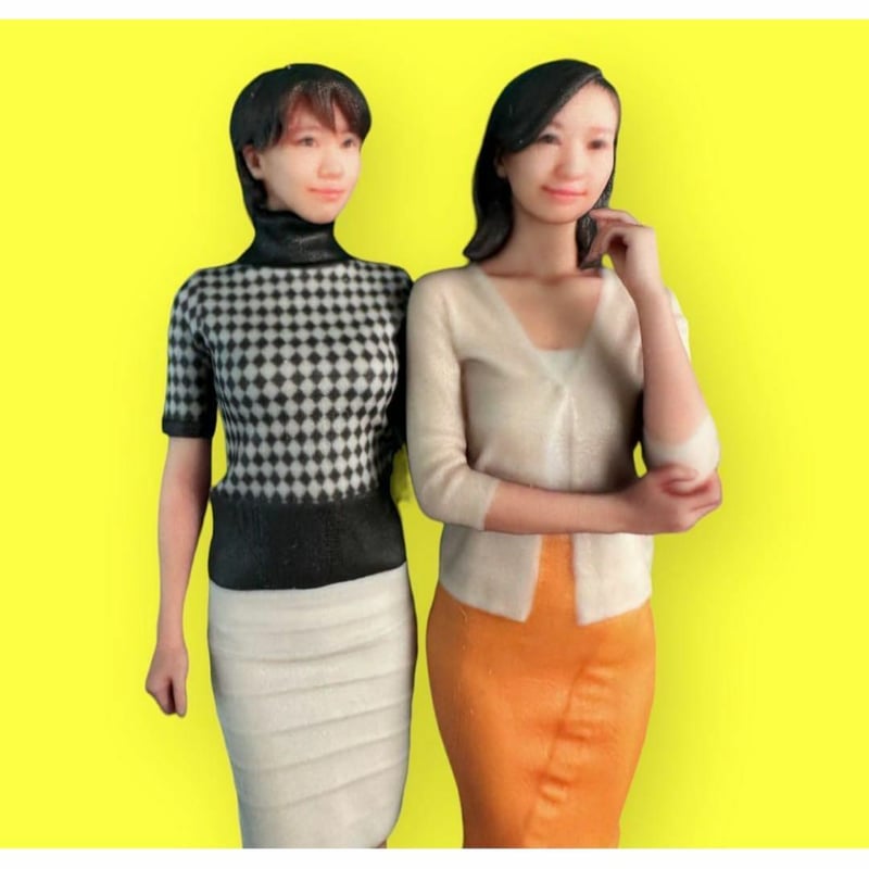 完成品　1/18 リアルフィギュア　フィギュア2体　1/64より大　ミニカーに 1/18 フィギュア2体 完成品 ミニカーに リアルフィギュア 3D