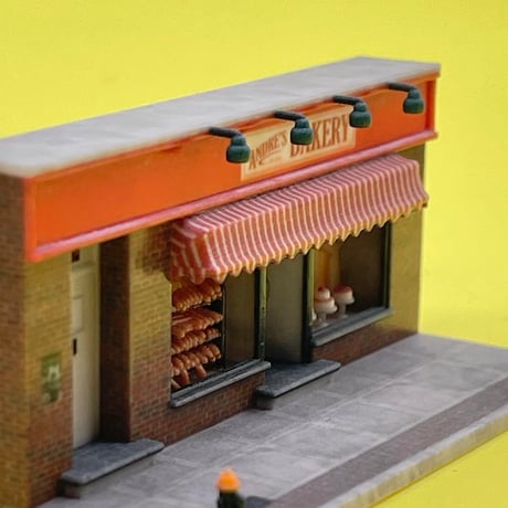 Nゲージ　パン屋　ミニチュア　建物　ジオラマ　フィギュアに　レイアウト　住宅模型　ミニチュアイメージ　1/64より大