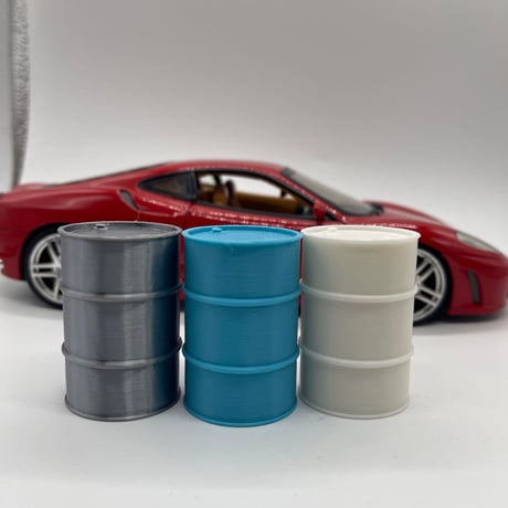 1/18 ドラム缶3個　ミニチュア　ミニカーに　フィギュアに　1/64より大
