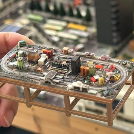 ミニチュア★鉄道模型★ゲージより小★フィギュアに★ミニジオラマ　ミニミニ鉄道模型★ジオラマ