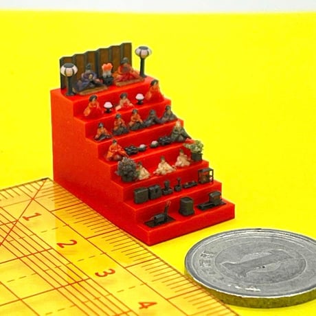 横幅1.5cm ひな人形　豆雛　道具付　フィギュア　おひなさま　雛人形　ミニチュア