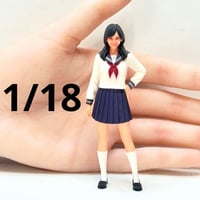 1/18 女子高生　フィギュア セーラー服　完成品　ミニカーに　リアルフィギュア　塗装済み完成品　ミニチュアイメージ