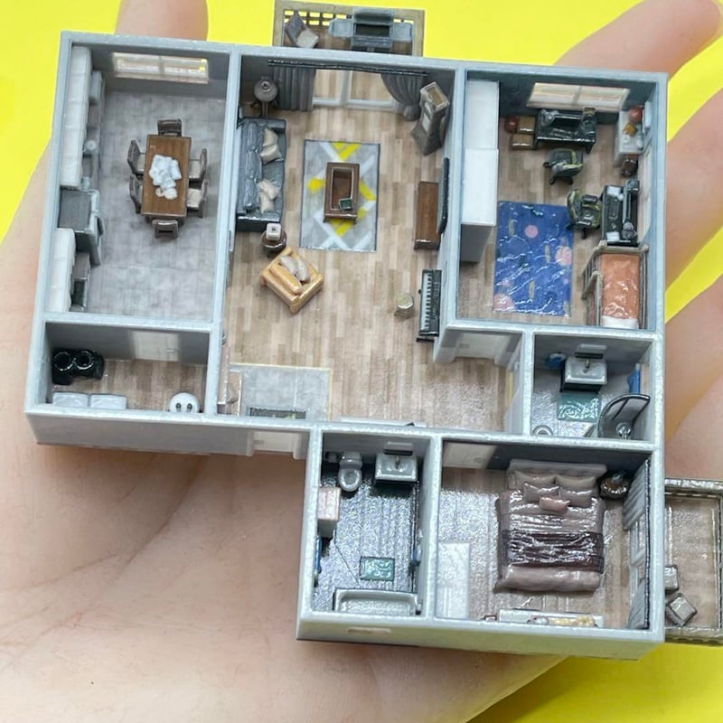 Nゲージ 住宅模型 ジオラマ ミニミニドールハウス ドールハウス 完成品